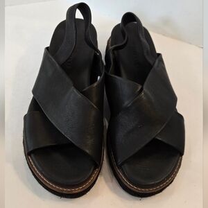 Whistles Black Cross-Strap Sandals